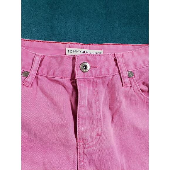 Tommy Hilfiger Jeans Size 6 Womens Pink Pants Stretch Mid Rise Hipster Bootcut - Picture 6 of 13